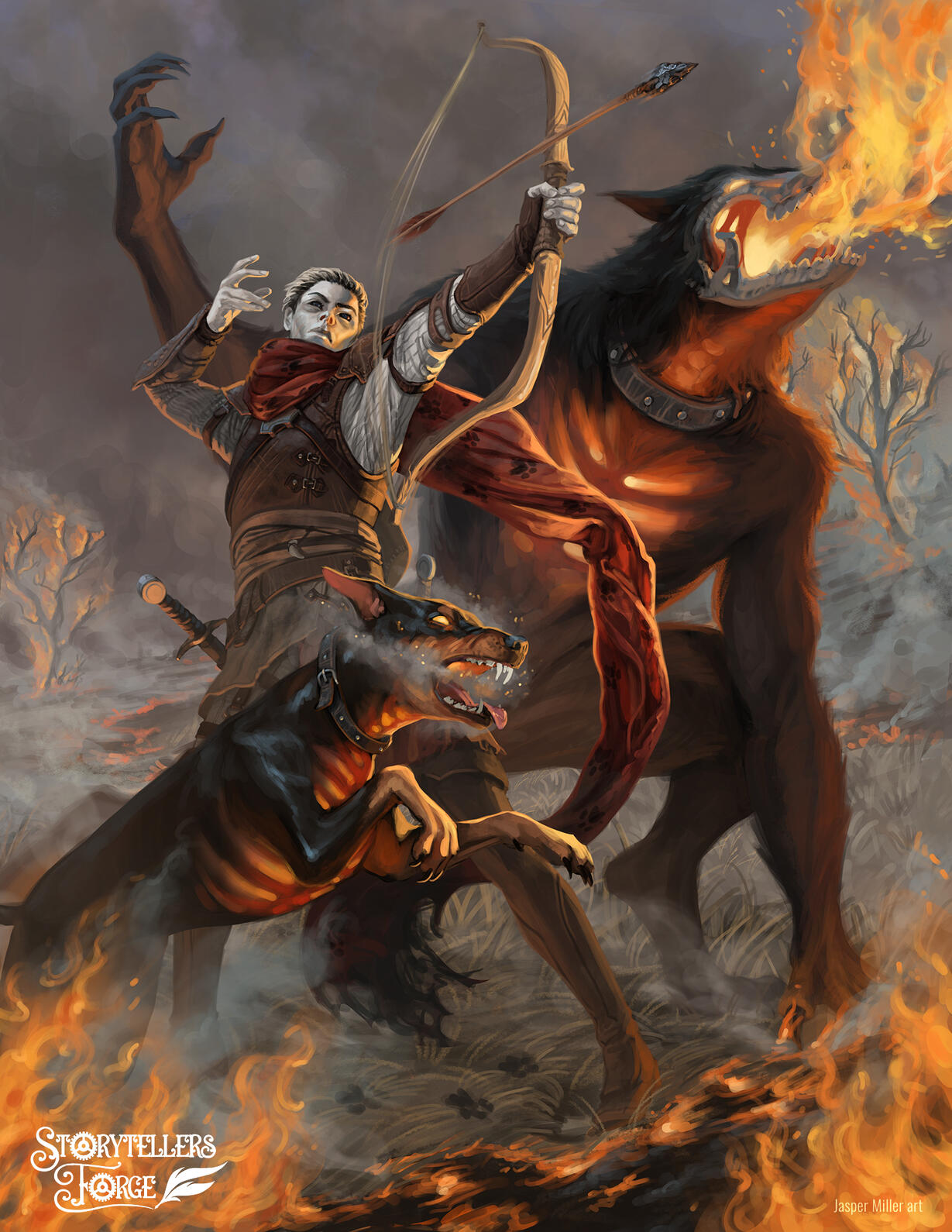 Hellhound Tamer Ranger Subclass Illustration for Storyteller's Forge