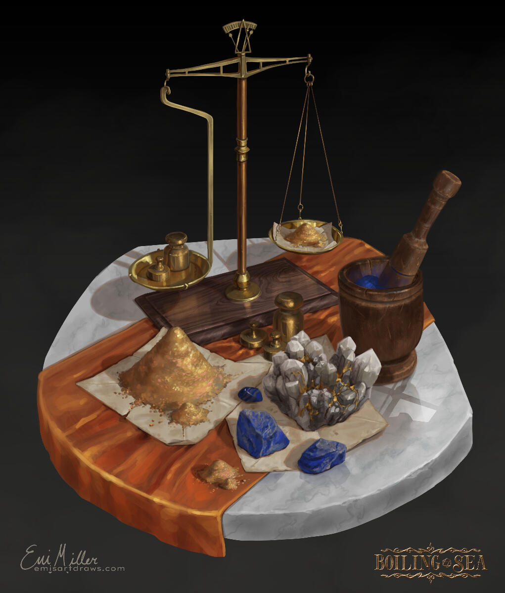 Personal art of an alchemist's workspace