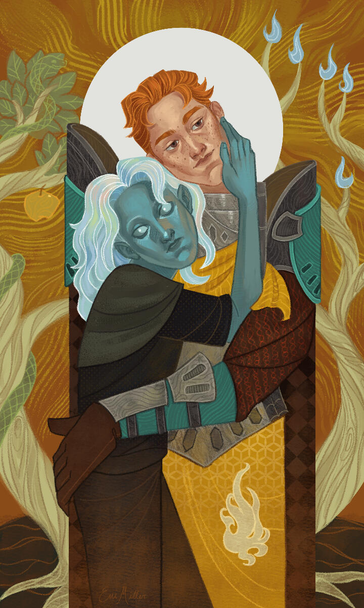 Private commission of the Lovers card